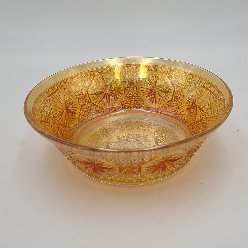 Vintage Marigold Carnival Glass Bowl